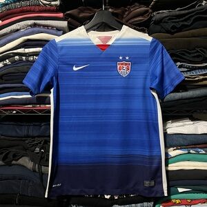 Nike Blue US kid Soccer Jersey with White Accents